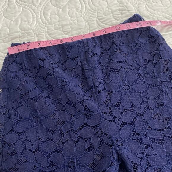 Free People Womens Wild Lace Pull On Crop Flare Pants Disco Indigo Dainty Sz XS - Picture 5 of 9